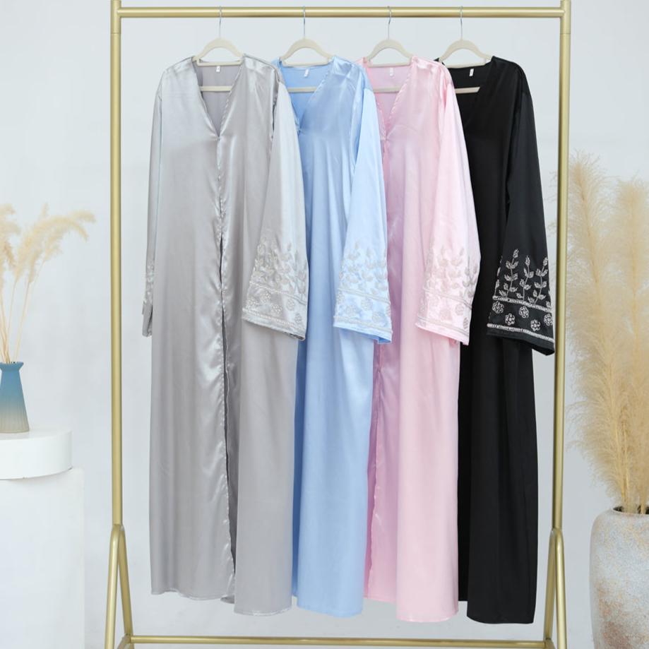 Suhaila Beaded Satin Abaya