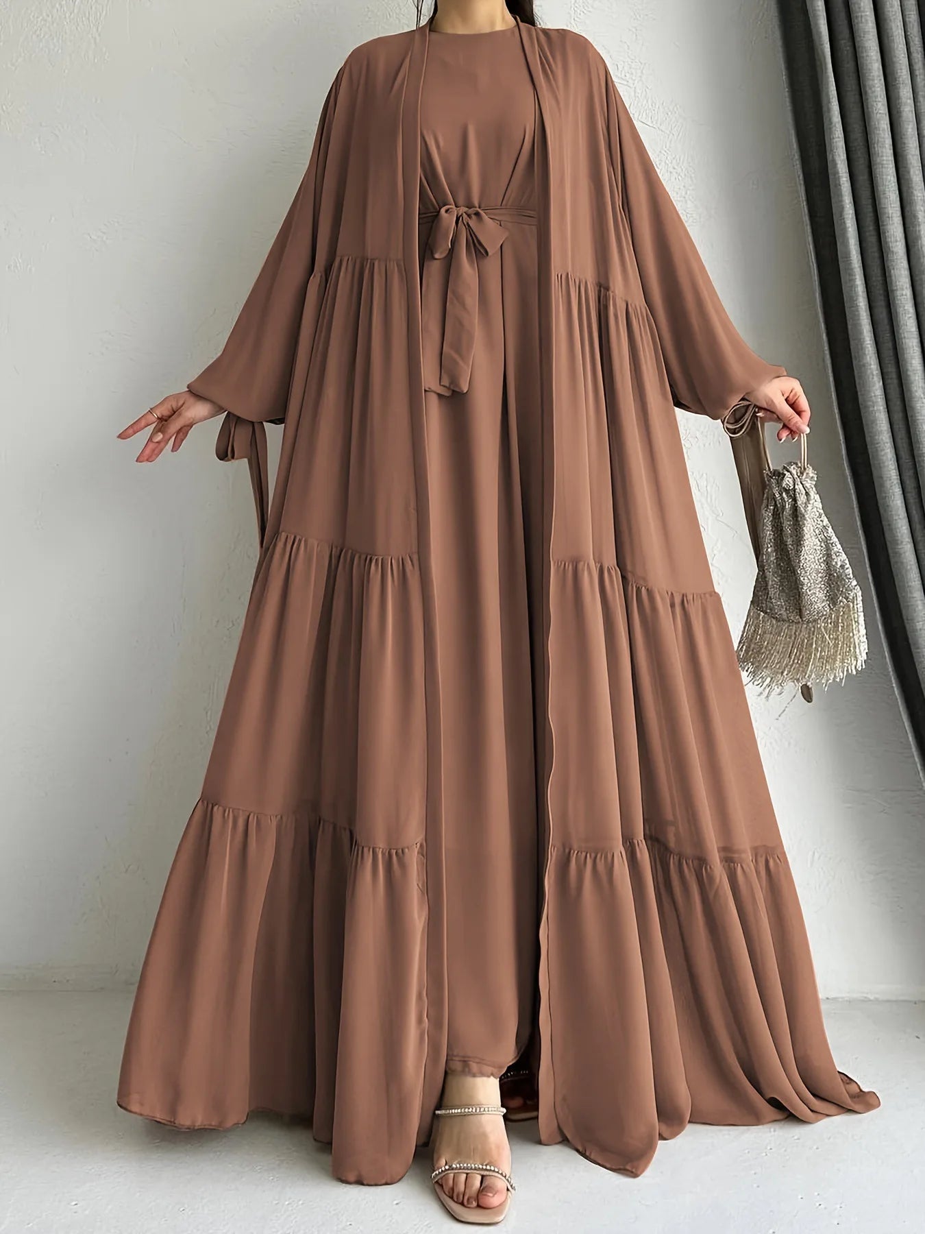 Noori Chiffon Abaya Set