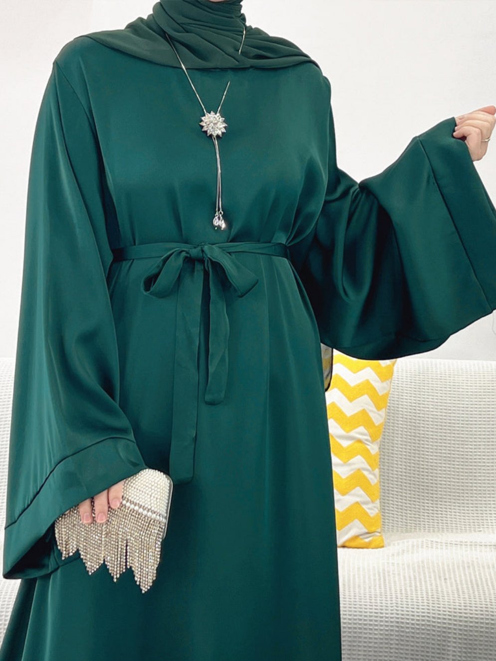Samreen Satin Abaya