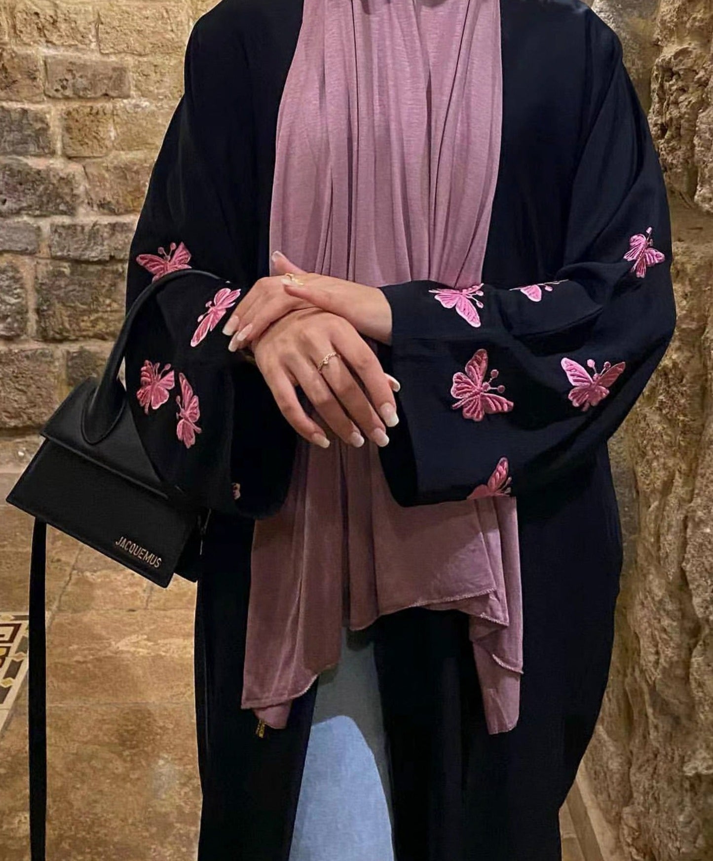 Butterfly Embroidery Abaya