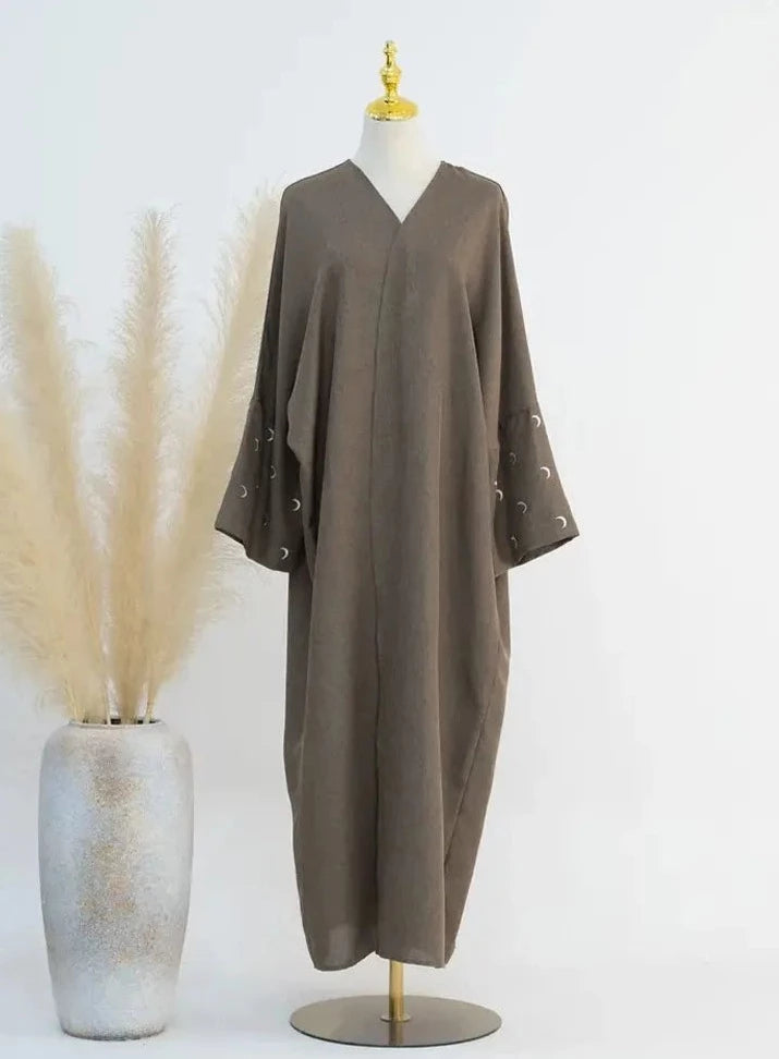 Qamar Embroidery Abaya-Oversized Fit