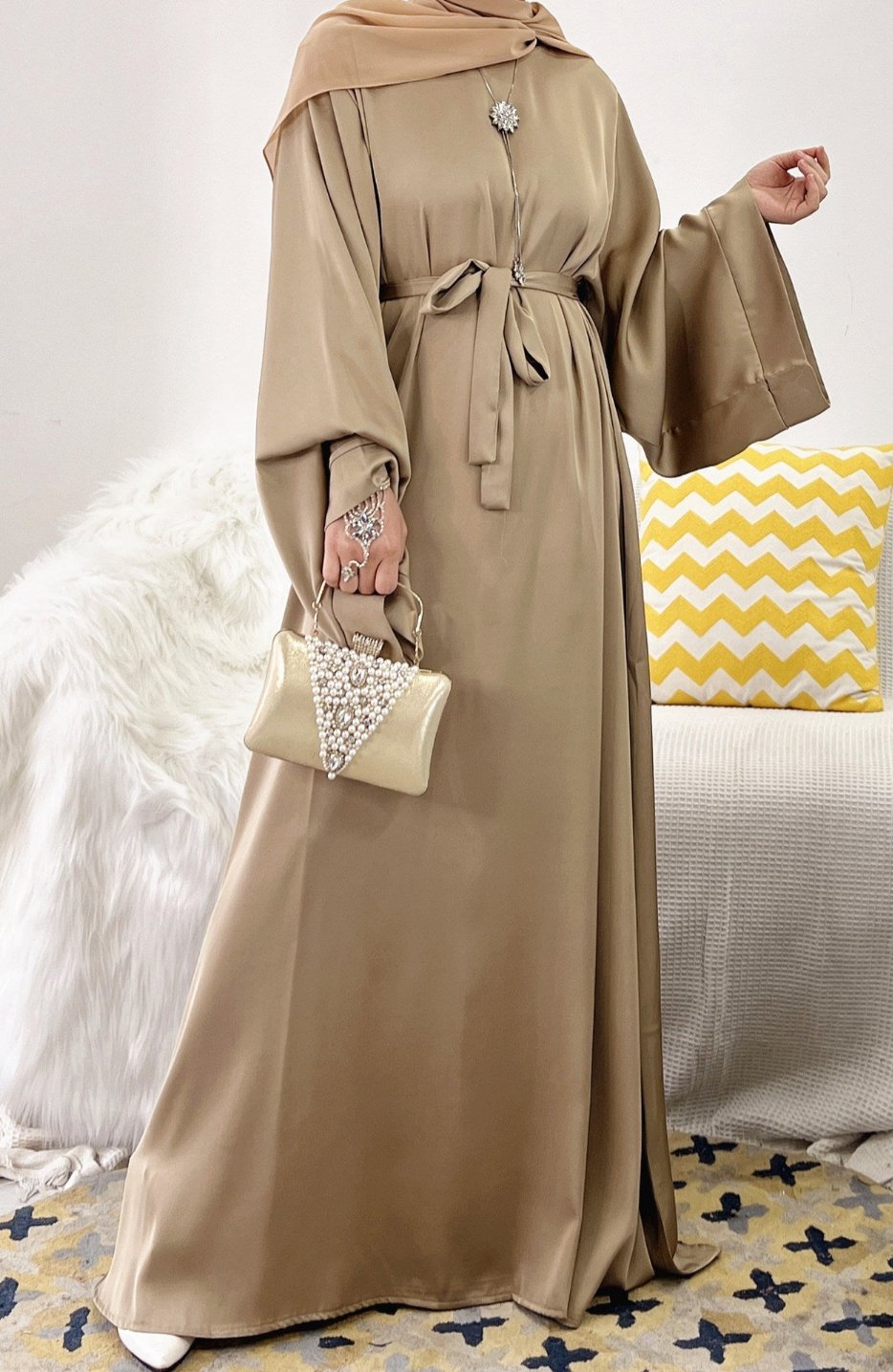 Samreen Satin Abaya