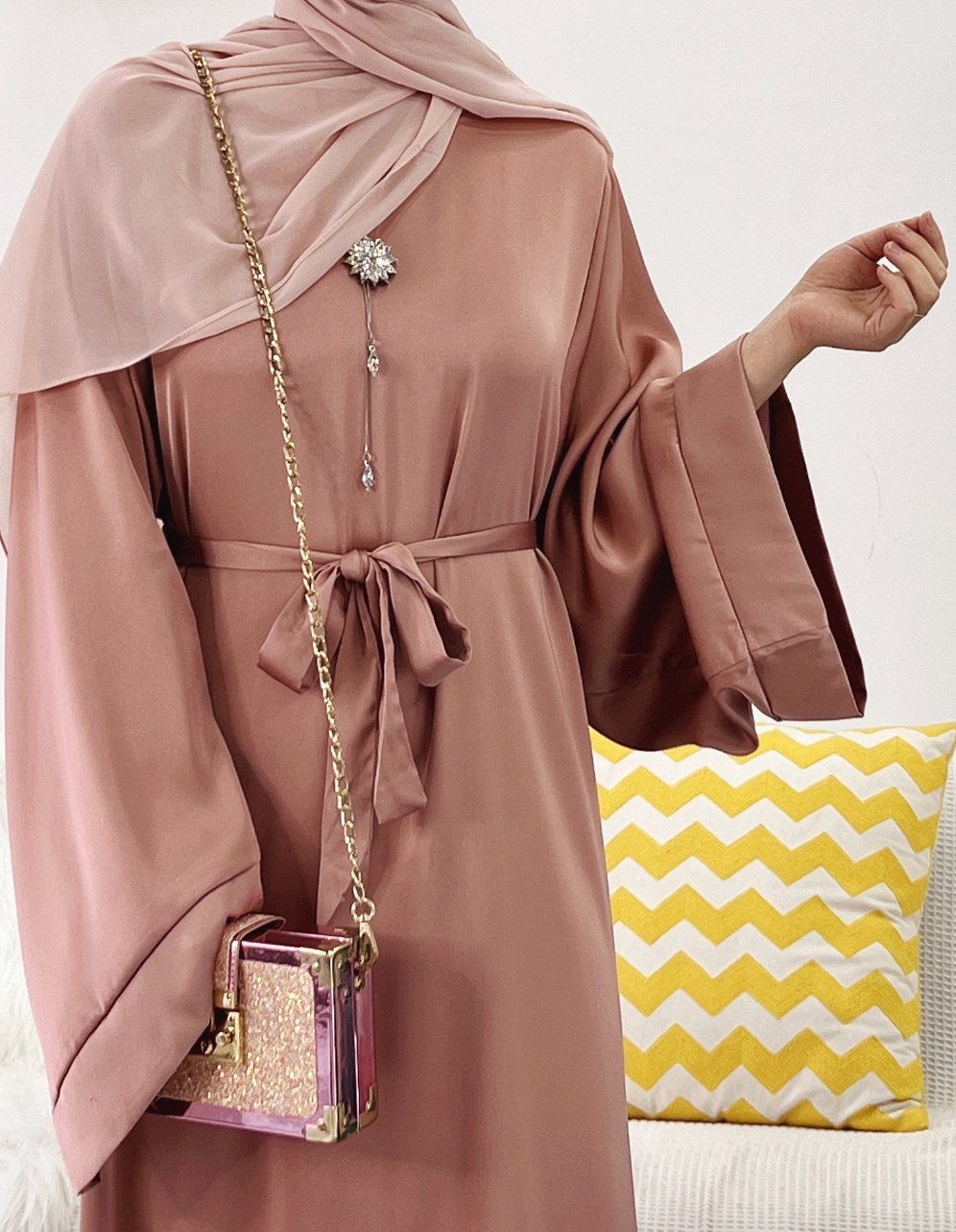 Samreen Satin Abaya