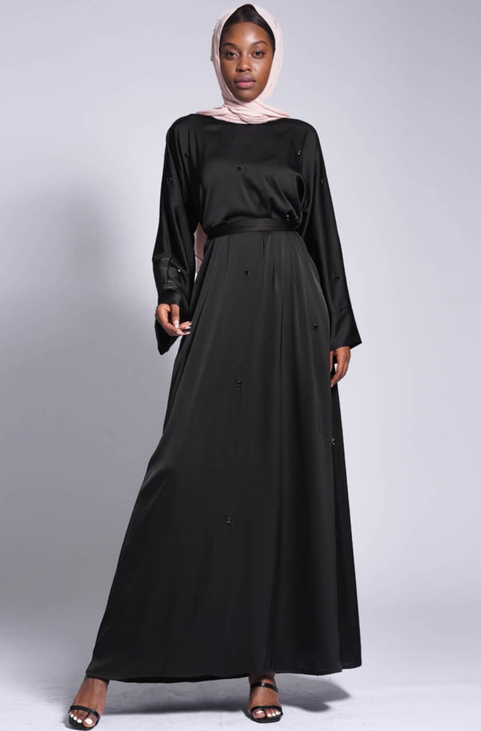 Nina Beaded Satin Abaya