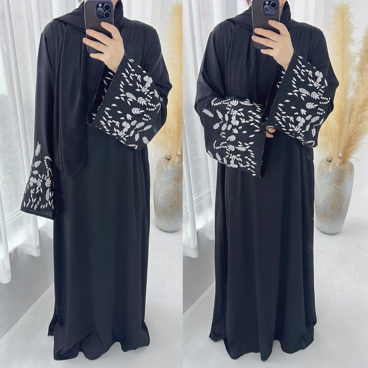 Abeer-Floral Embroidery Abaya