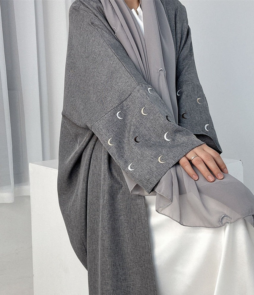 Qamar Embroidery Abaya-Oversized Fit