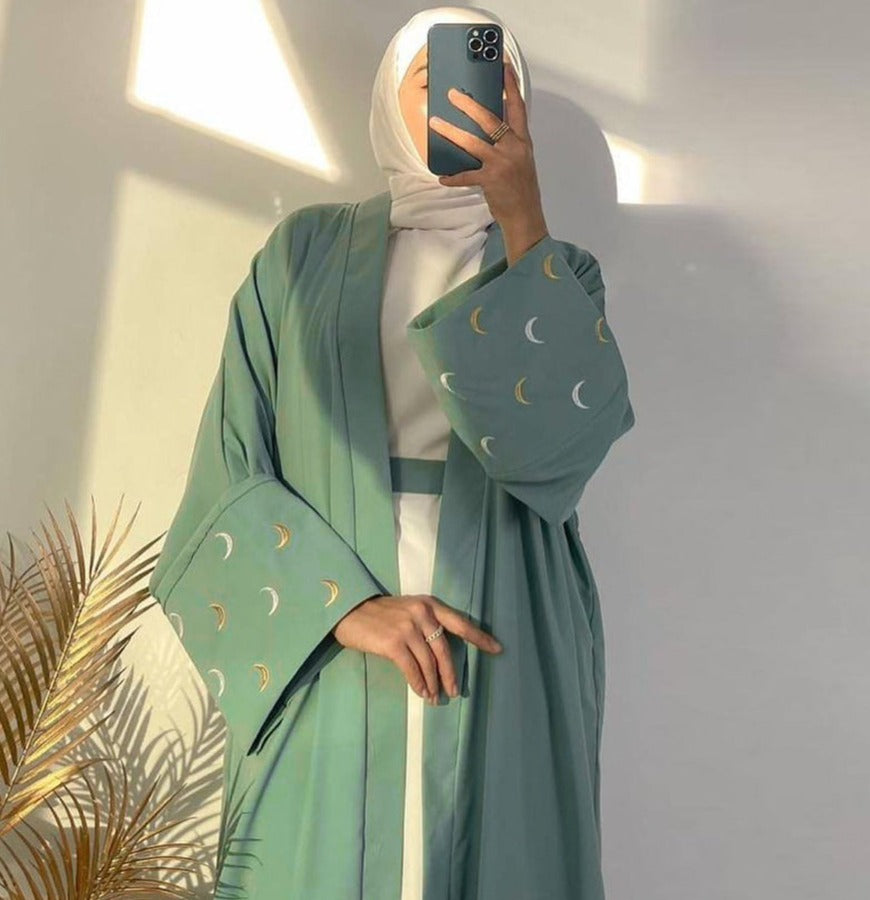 Qamar Embroidery Abaya- Regular Fit
