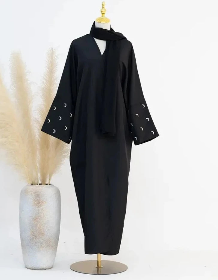 Qamar Embroidery Abaya-Oversized Fit
