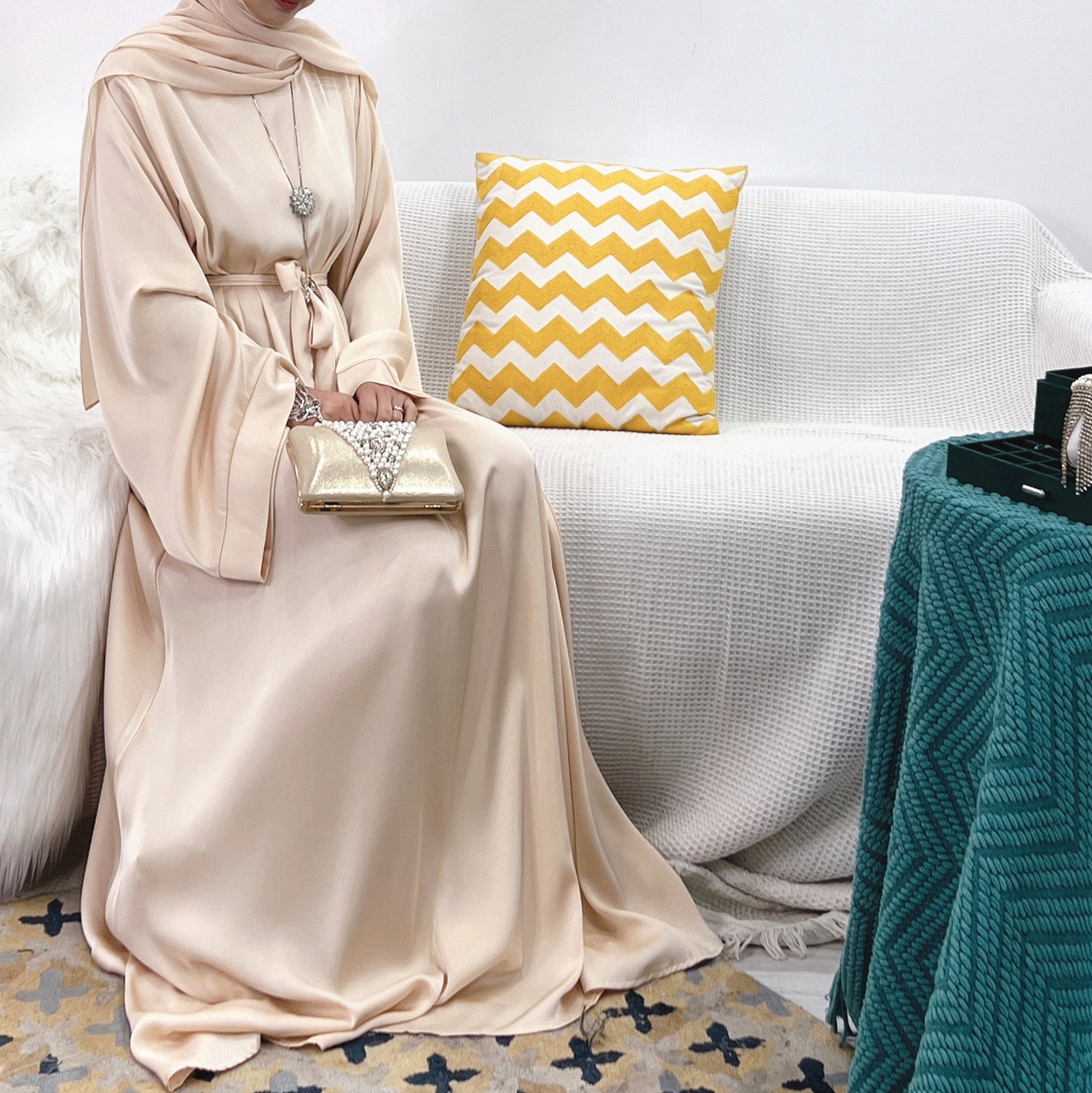 Samreen Satin Abaya
