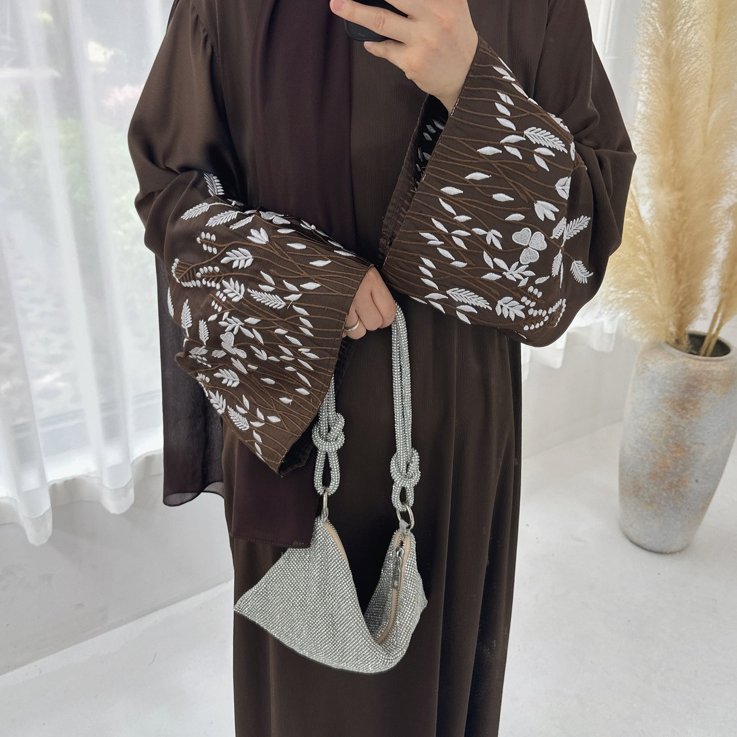 Abeer-Floral Embroidery Abaya
