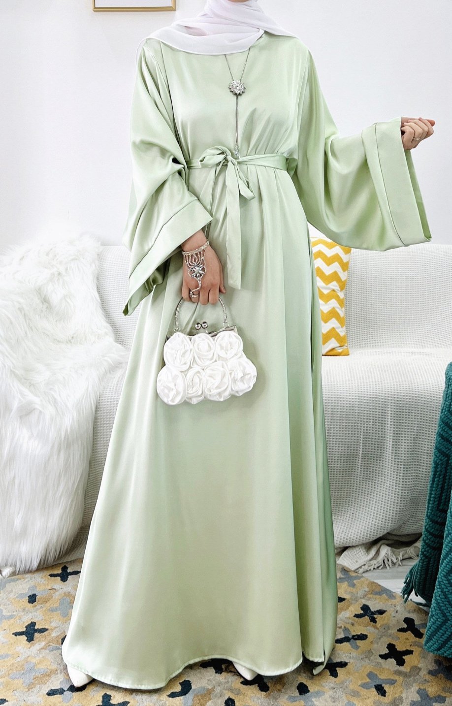 Samreen Satin Abaya