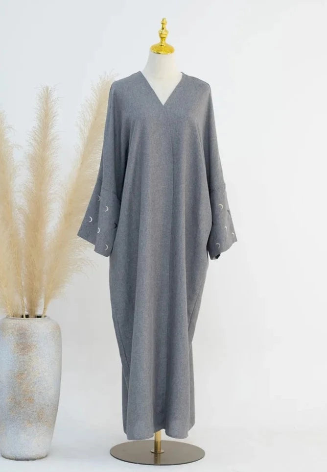 Qamar Embroidery Abaya-Oversized Fit