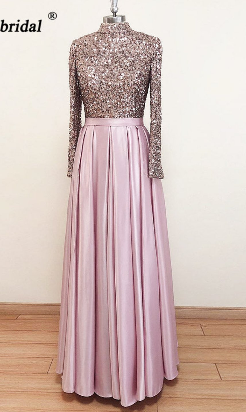 Meera Glitter Gown- Dusty Pink