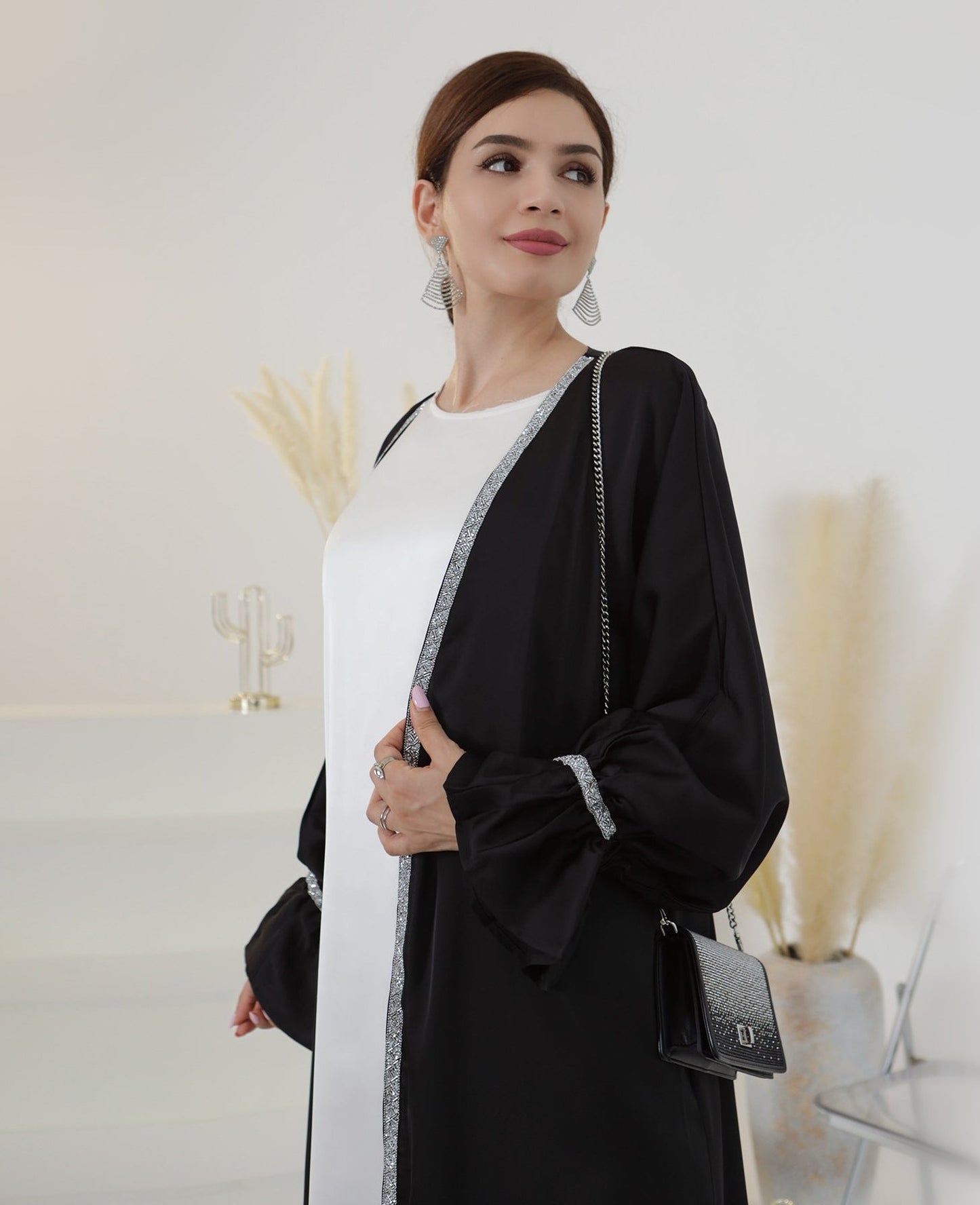 Noreen Satin Abaya Set