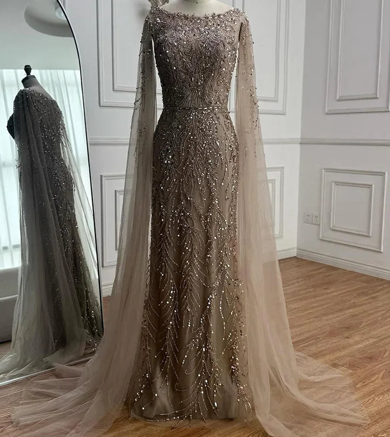 Aamira Embellished Cape Gown