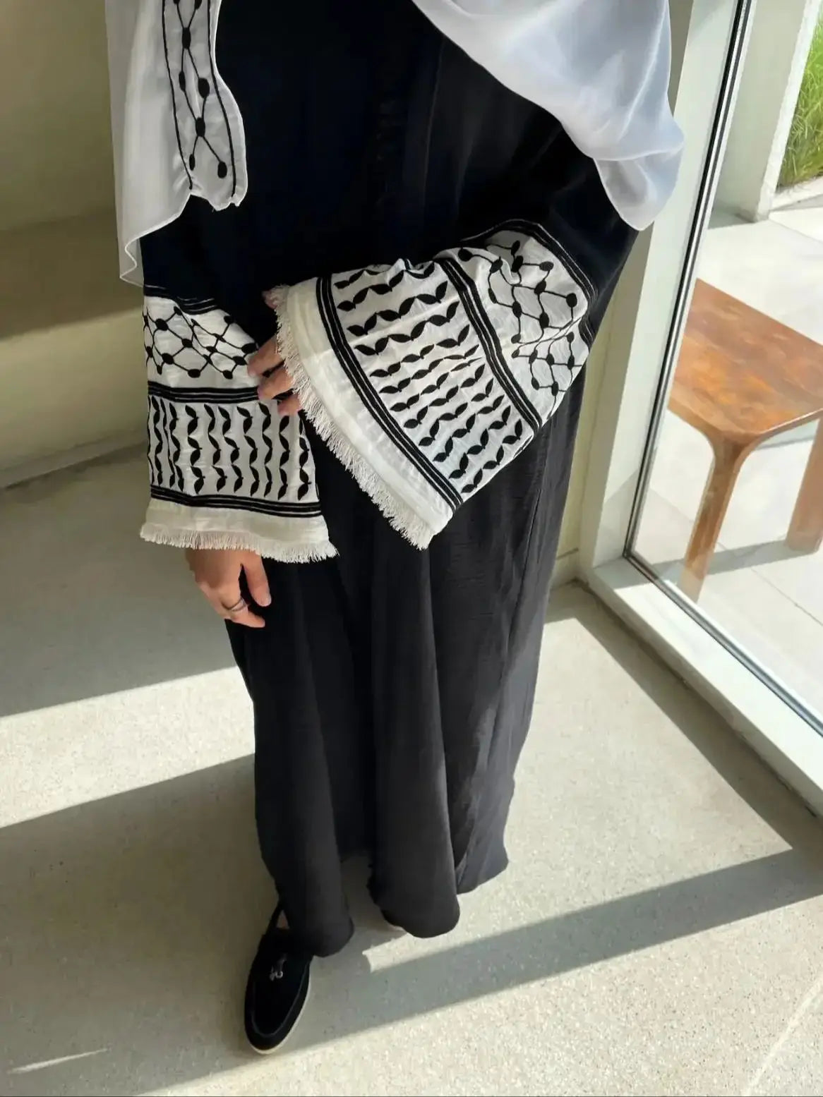 Keffiyeh Embroidery Abaya