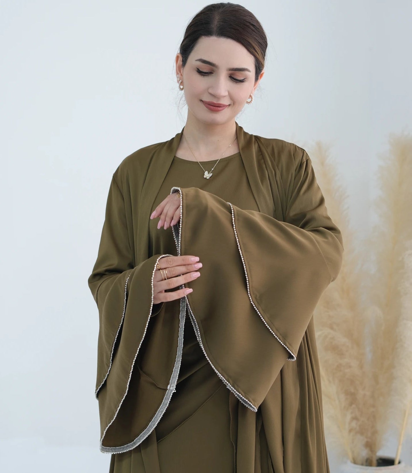 Humera Satin Abaya Set