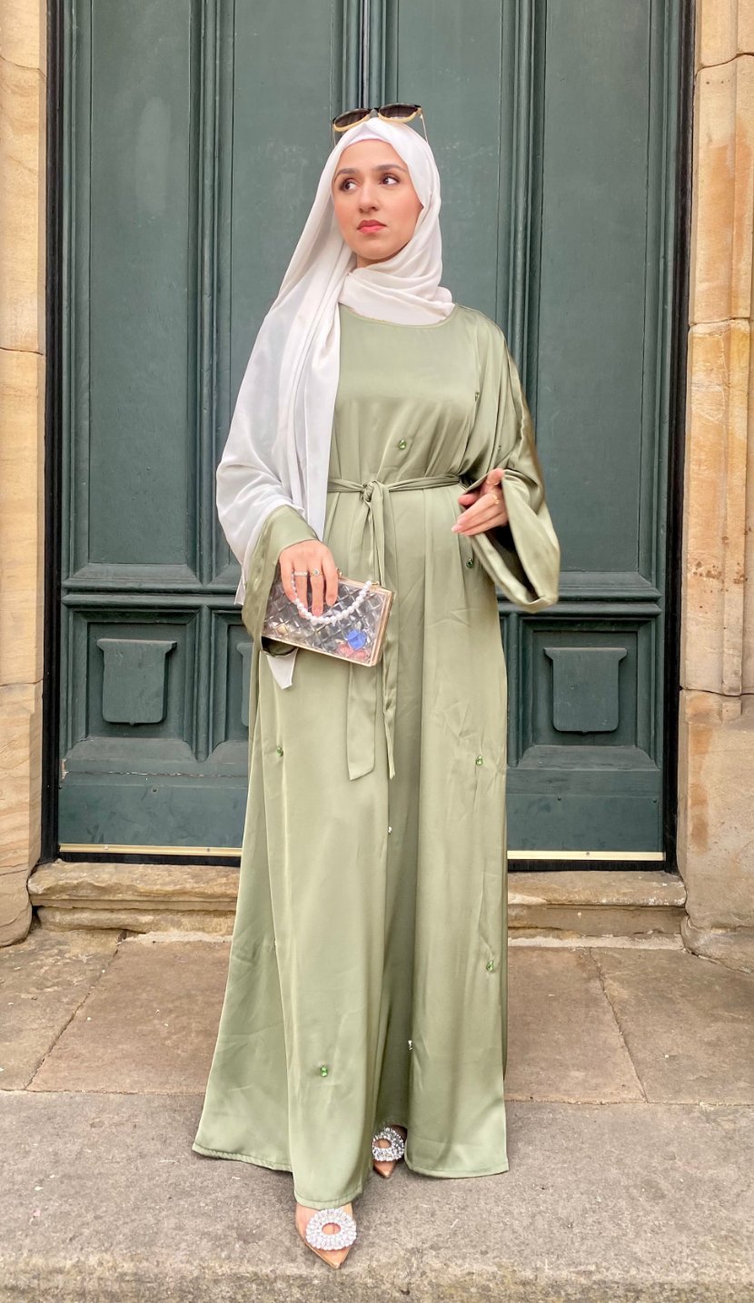 Nina Beaded Satin Abaya