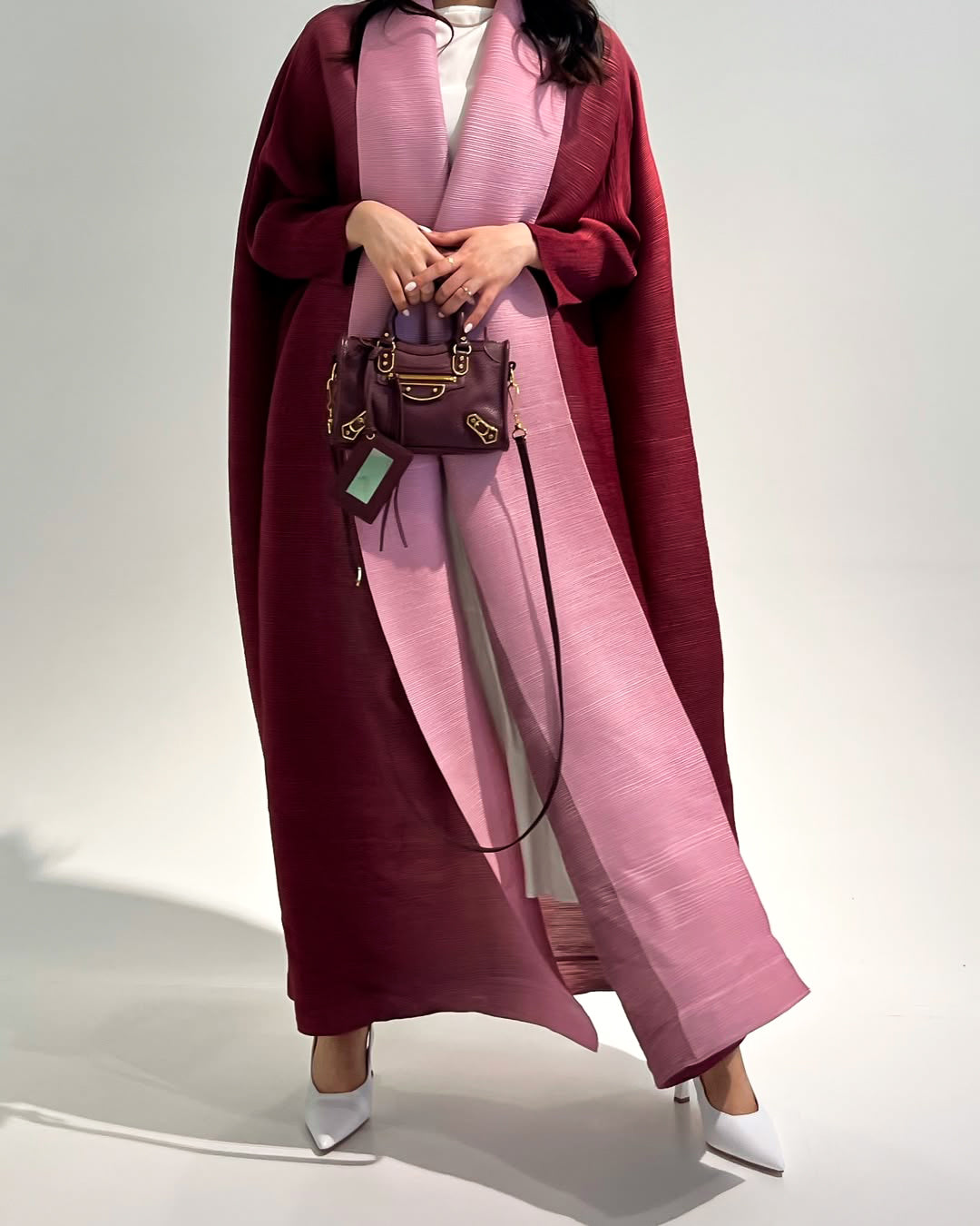 Azuri Two Toned Pleated Abaya