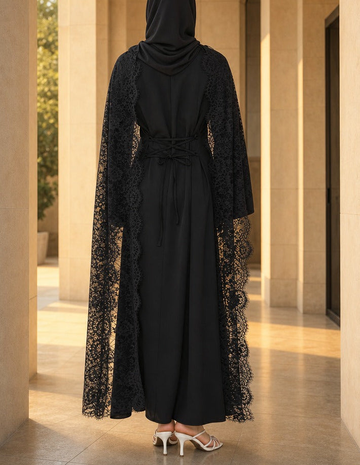 Sia-Lace Cape Abaya