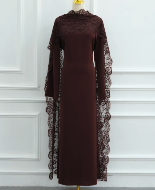 Sia-Lace Cape Abaya
