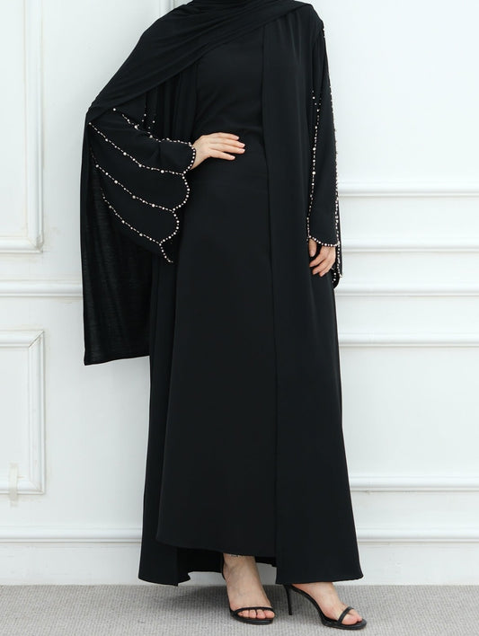 Aamnah Beaded Abaya Set