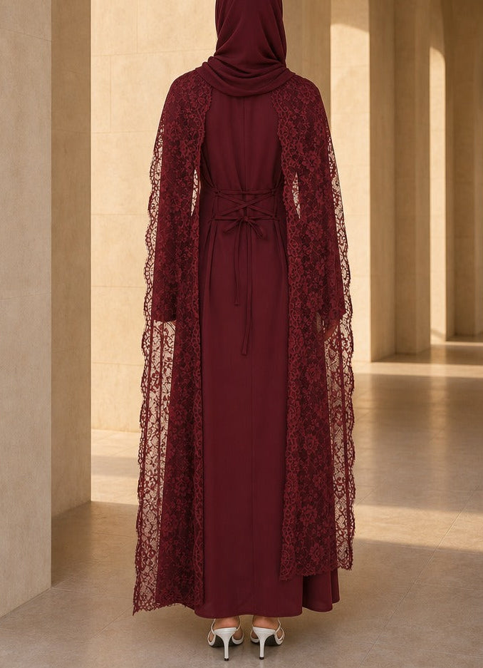 Sia-Lace Cape Abaya