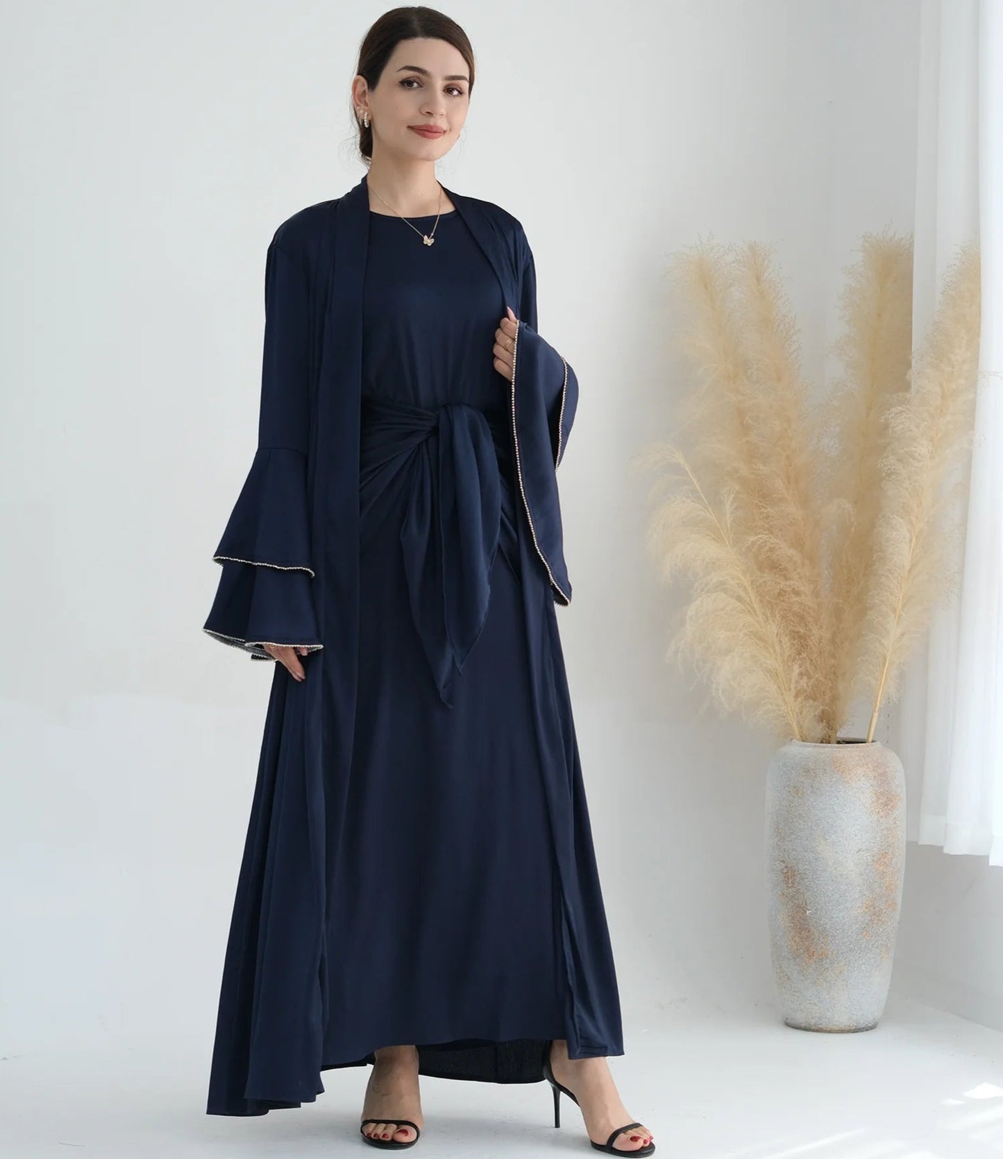 Humera Satin Abaya Set