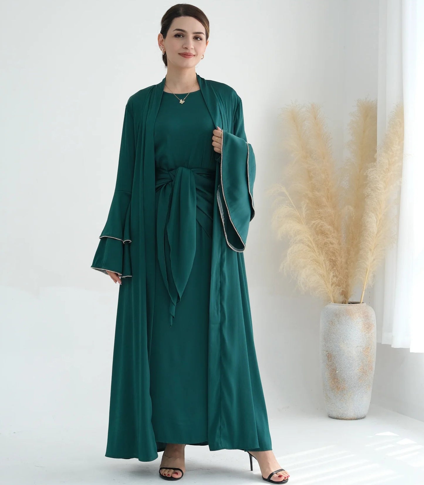 Humera Satin Abaya Set