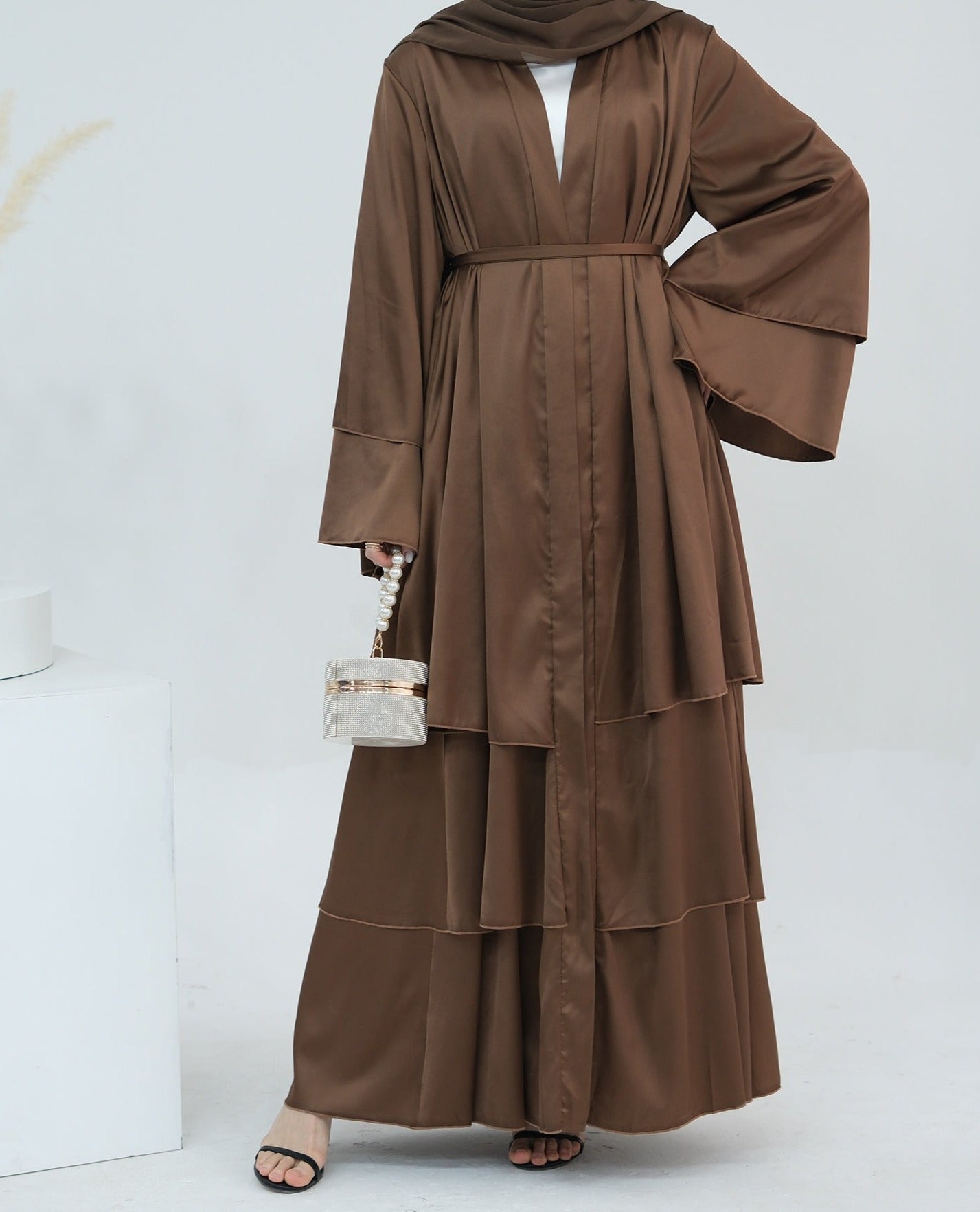 Ines Satin Layered Abaya