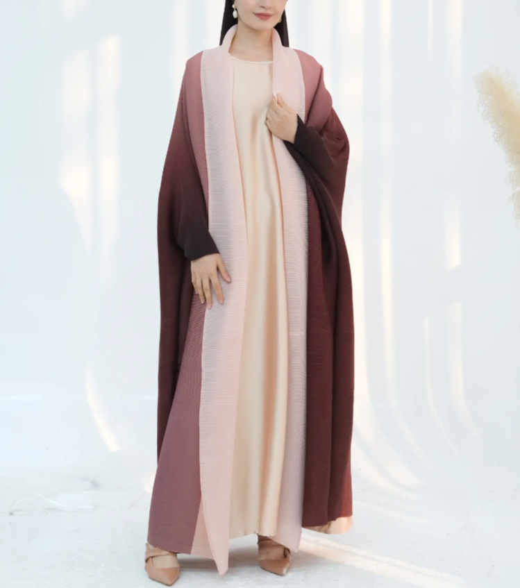 Azuri Two Toned Pleated Abaya
