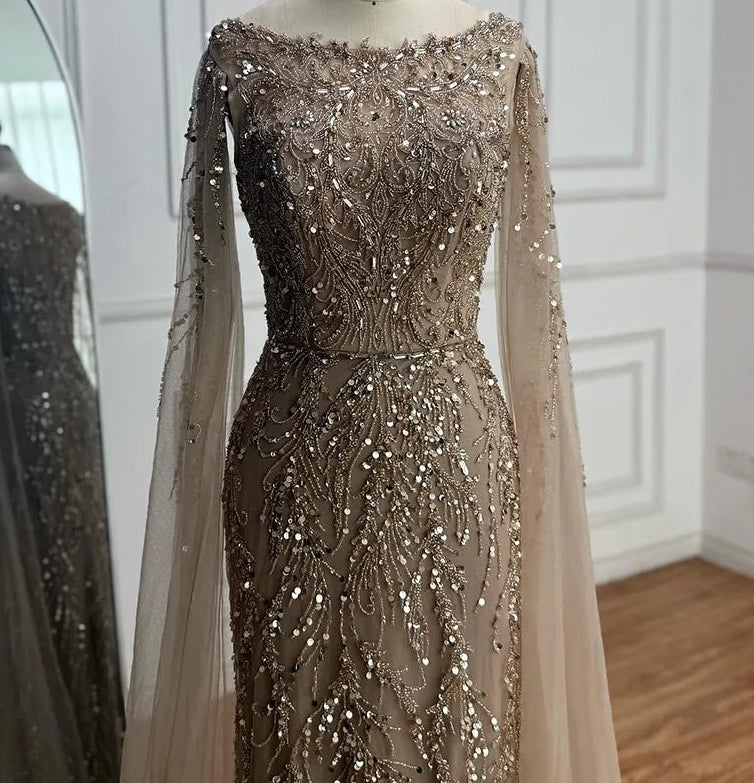 Aamira Embellished Cape Gown