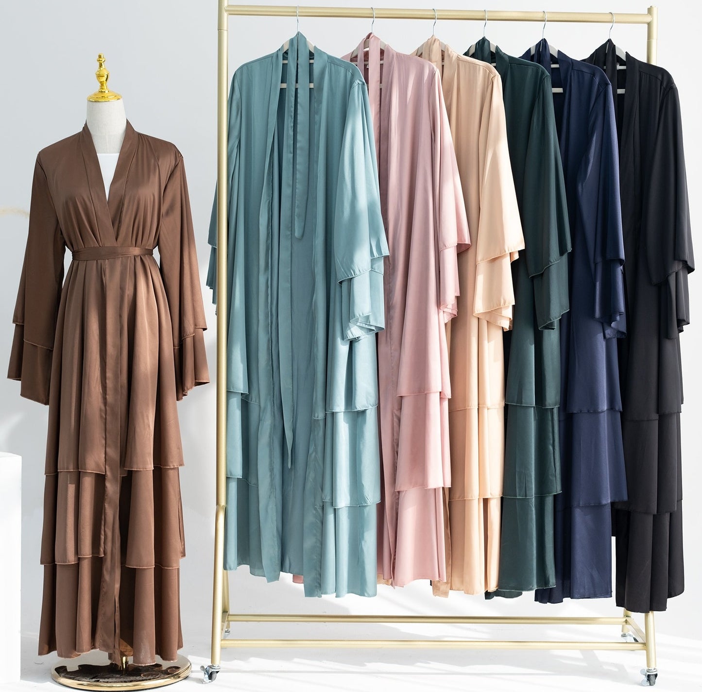 Ines Satin Layered Abaya