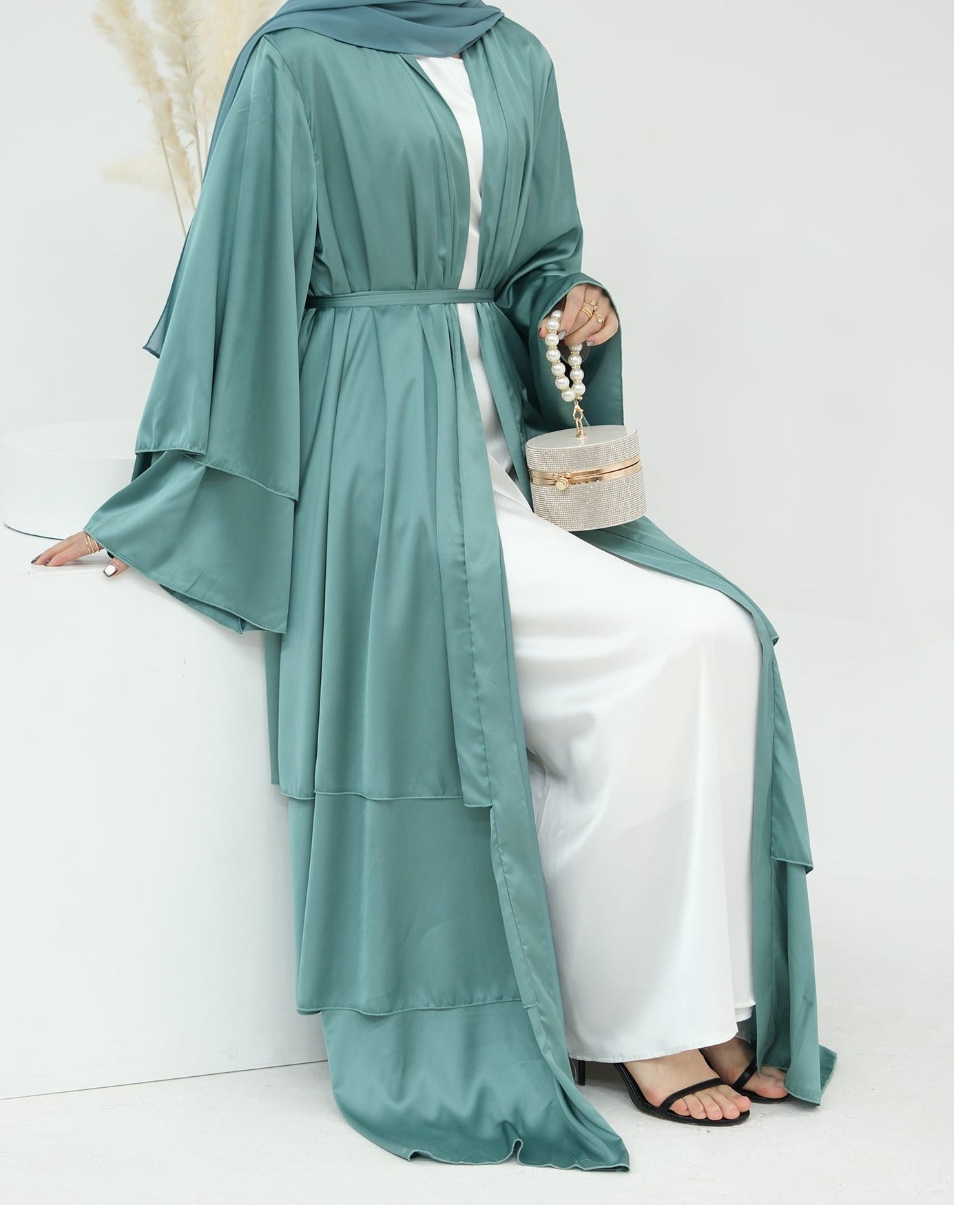 Ines Satin Layered Abaya
