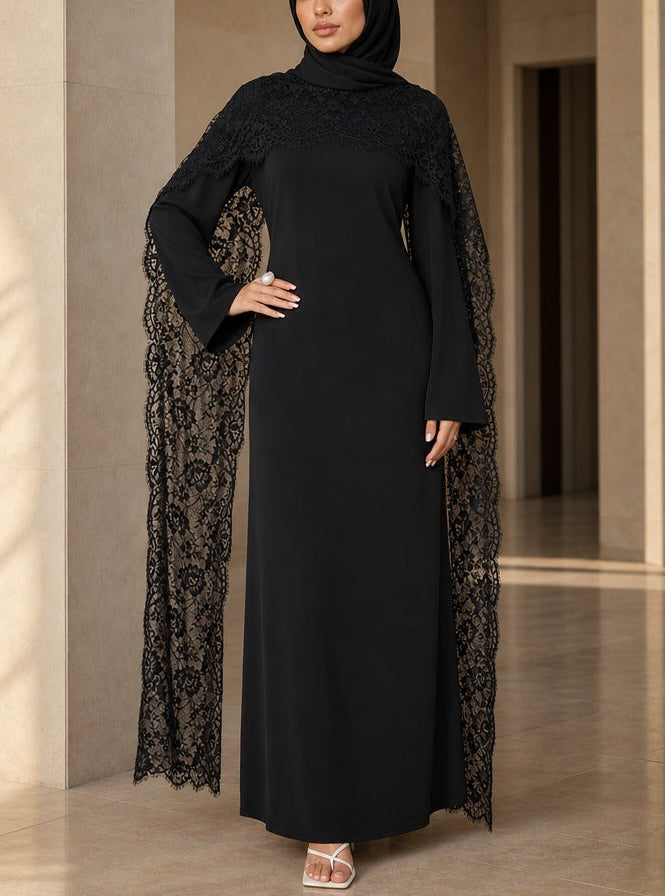 Sia-Lace Cape Abaya
