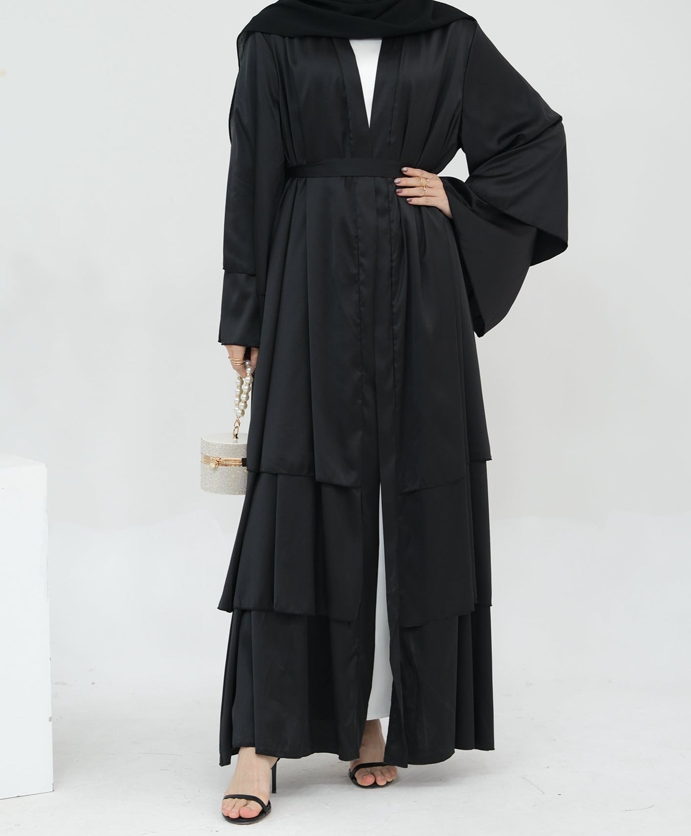 Ines Satin Layered Abaya