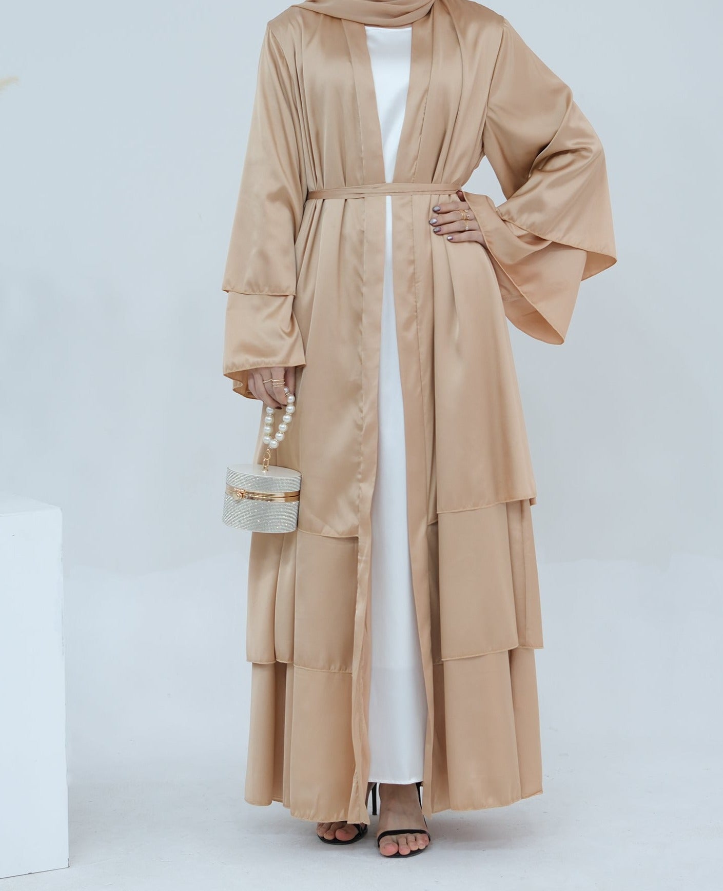 Ines Satin Layered Abaya