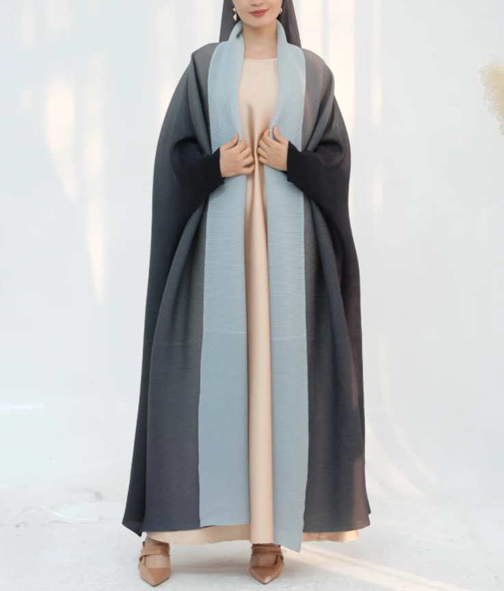 Azuri Two Toned Pleated Abaya