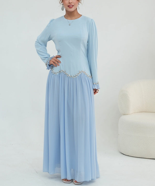 Mahnoor Beaded Chiffon Dress