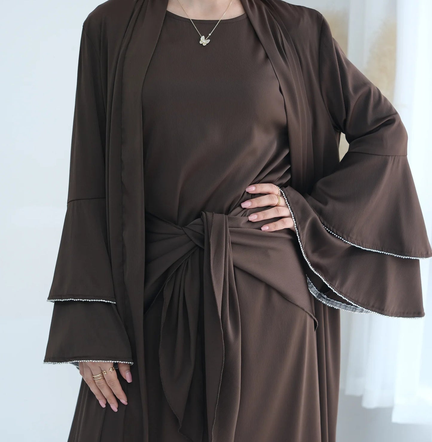 Humera Satin Abaya Set