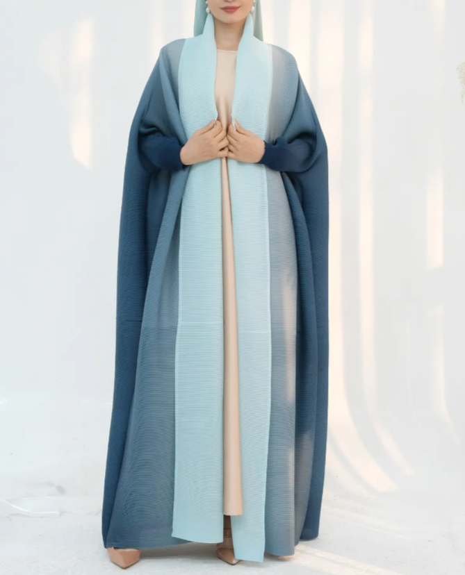 Azuri Two Toned Pleated Abaya