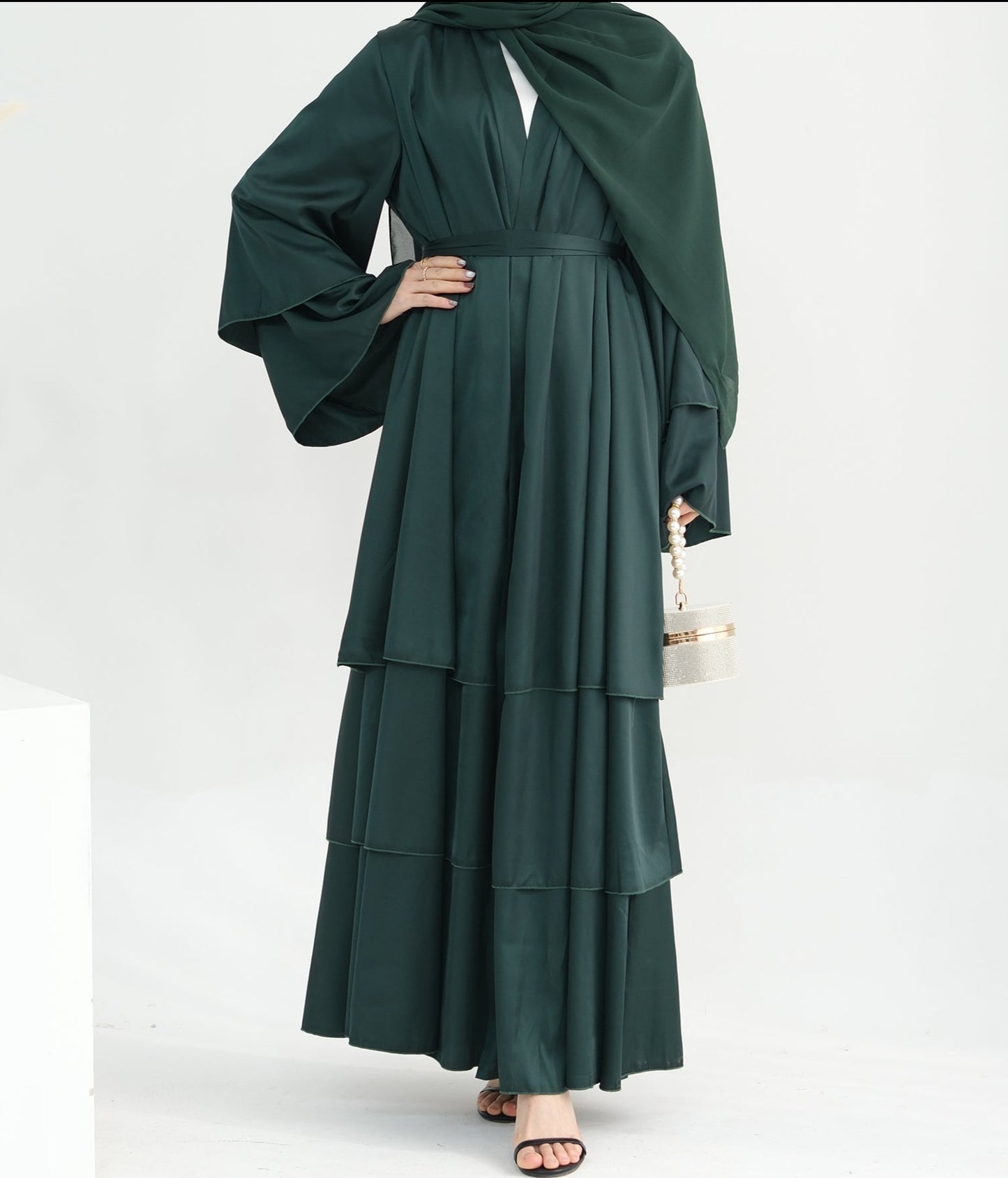 Ines Satin Layered Abaya