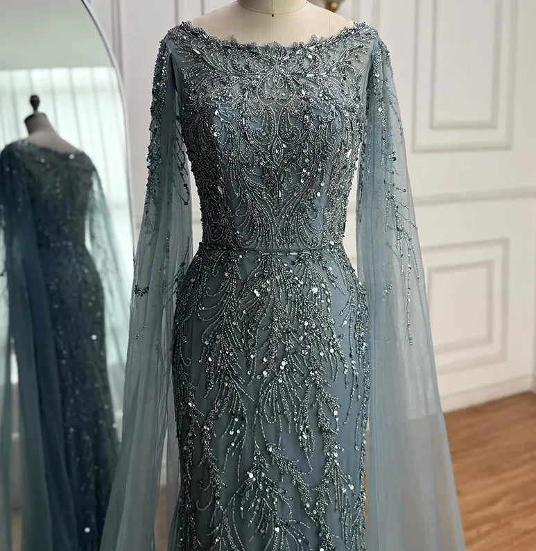 Aamira Embellished Cape Gown
