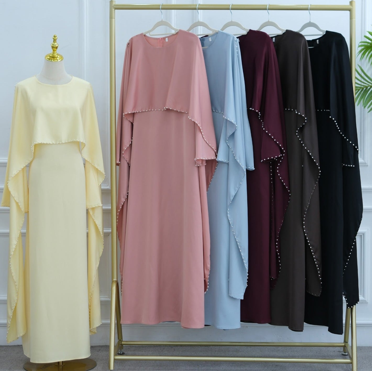 Zamina Pearl Dress- Satin Material