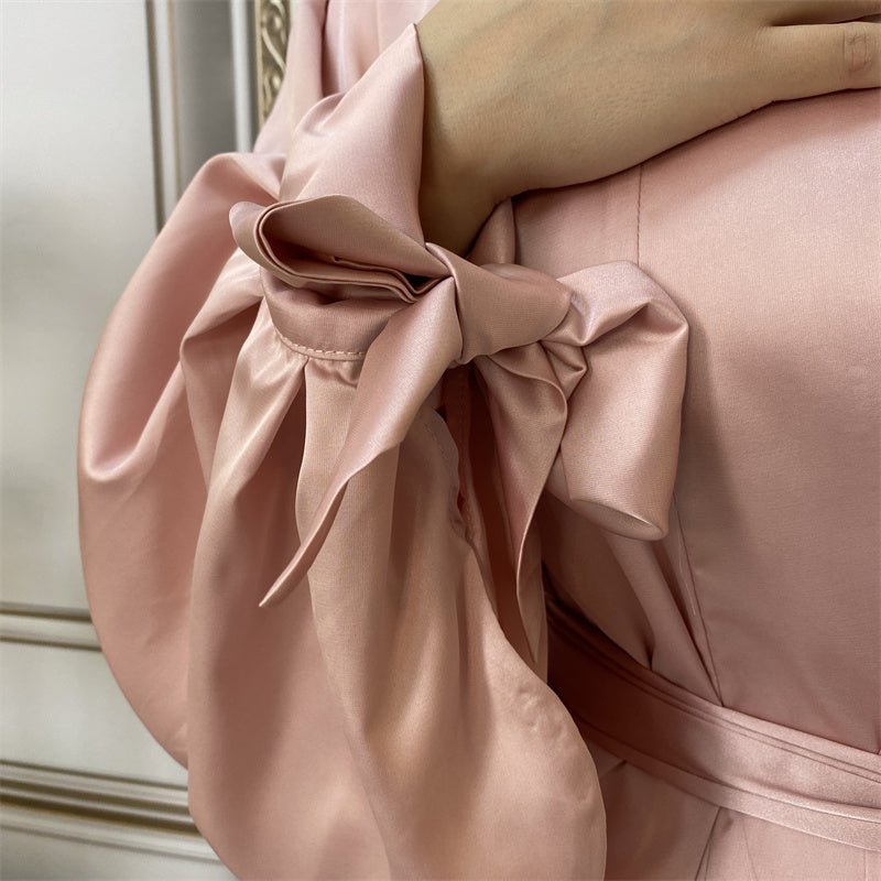 Maaya Satin Tie Abaya