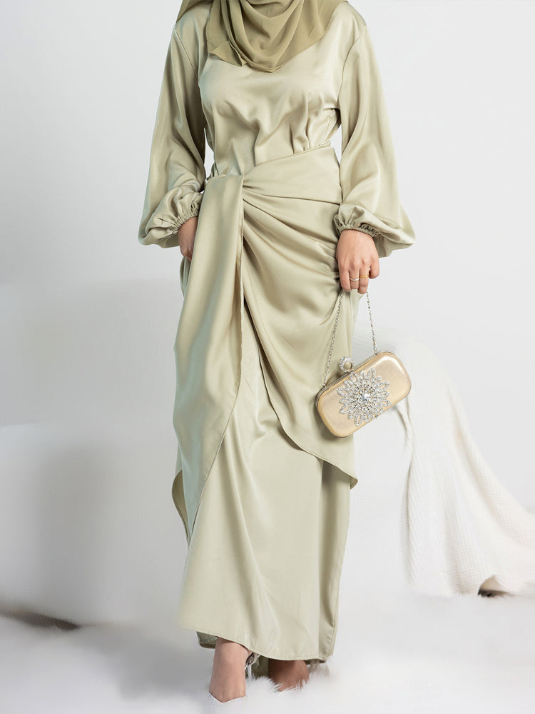Ayla Satin Wrap Set