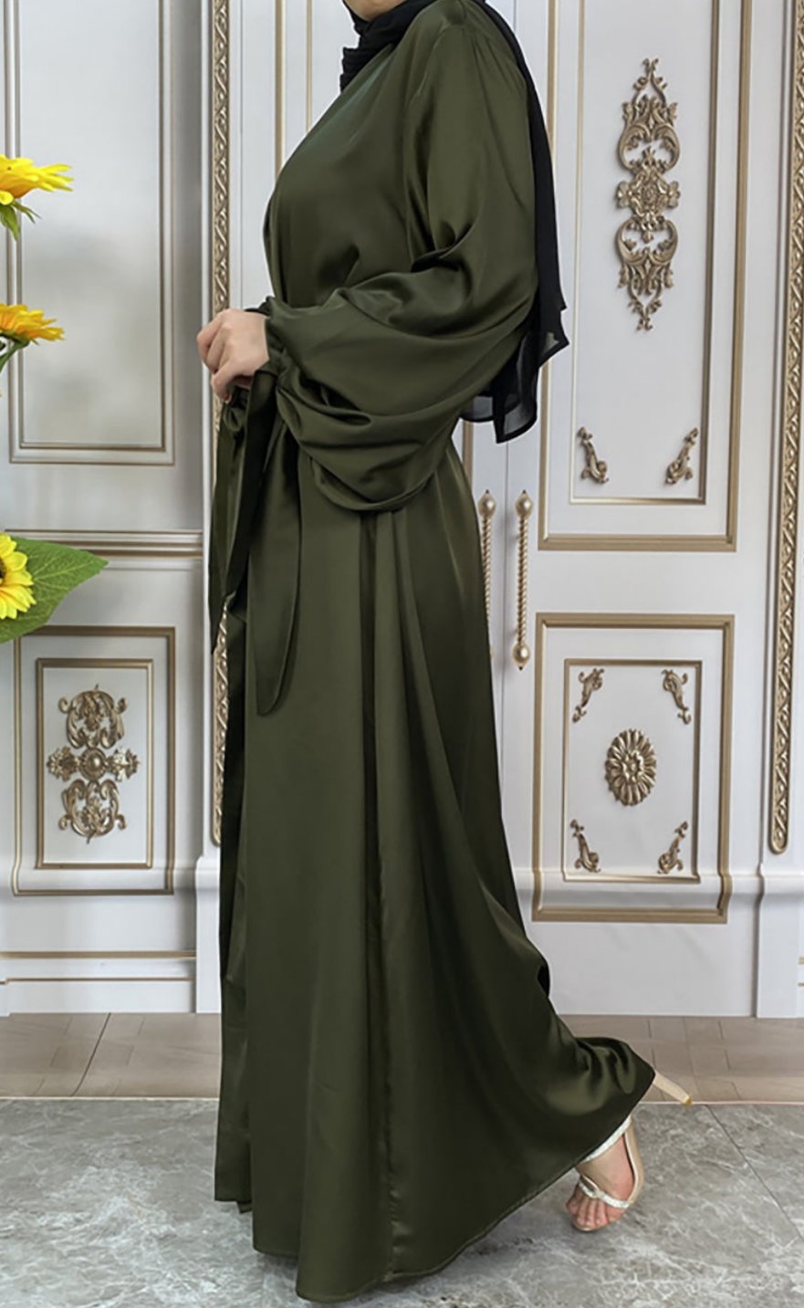 Maaya Satin Tie Abaya