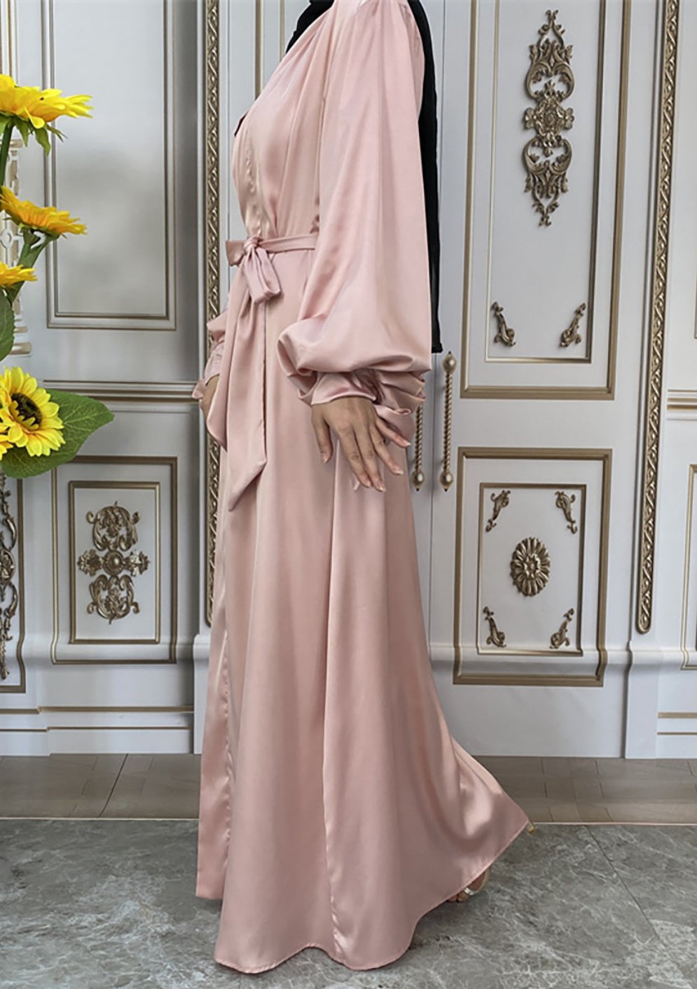 Maaya Satin Tie Abaya