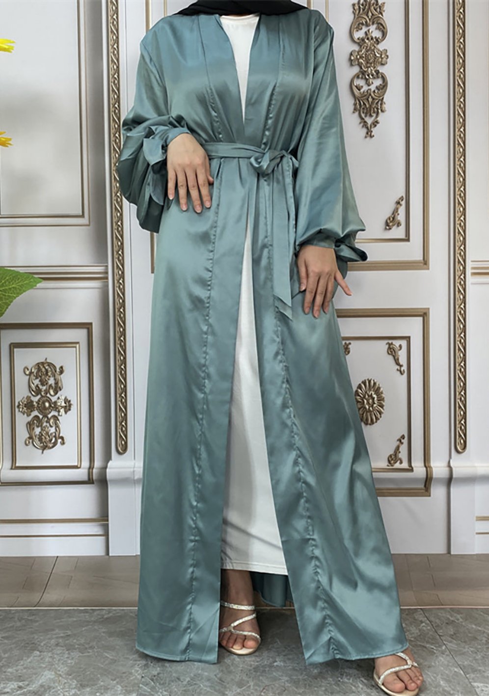 Maaya Satin Tie Abaya