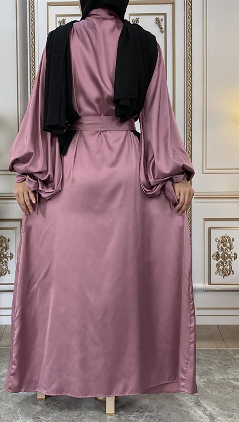Maaya Satin Tie Abaya